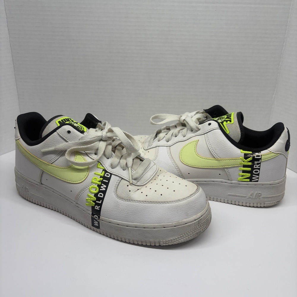 Nike Air Force 1 Low Worldwide White Volt US 10 Retro Sneaker